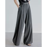 チャコールグレー(703) | タックプリーツワイドパンツ | Re:EDIT