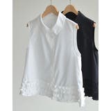 ブロード裾フリルノースリーブブラウス | Re:EDIT | 詳細画像2