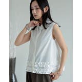 ブロード裾フリルノースリーブブラウス | Re:EDIT | 詳細画像3