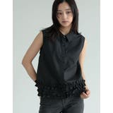 ブロード裾フリルノースリーブブラウス | Re:EDIT | 詳細画像4