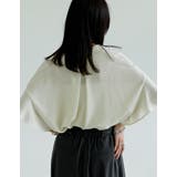 ポーラVネックフレアスリーブ切り替え半袖ブラウス | Re:EDIT | 詳細画像12