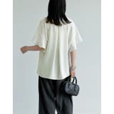 ポーラVネックフレアスリーブ切り替え半袖ブラウス | Re:EDIT | 詳細画像14