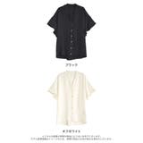 ポーラVネックフレアスリーブ切り替え半袖ブラウス | Re:EDIT | 詳細画像17