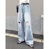[低身長/高身長サイズ有]ダメージデニムワイドストレートパンツ | Re:EDIT | 詳細画像24 