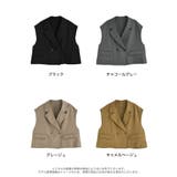 ストレッチミックスツイルダブルボタンクロップドテーラードベスト | Re:EDIT | 詳細画像18