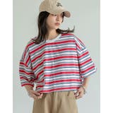 [2025 SUMMER COLLECTION]綿天竺マルチボーダーＴシャツ | Re:EDIT | 詳細画像4 