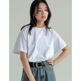 ホワイト(502) | [接触冷感]コットンブレンドスムース天竺ベーシックTシャツ | Re:EDIT