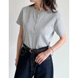 テレコリブドットボタンヘンリーネックTシャツ | Re:EDIT | 詳細画像14