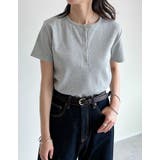 テレコリブドットボタンヘンリーネックTシャツ | Re:EDIT | 詳細画像16
