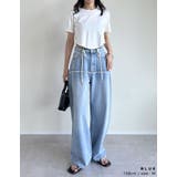 コットンデニムロープベルト付きワイドバレルレッグカーブパンツ | Re:EDIT | 詳細画像14