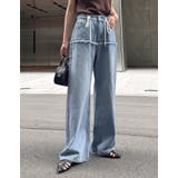 コットンデニムロープベルト付きワイドバレルレッグカーブパンツ | Re:EDIT | 詳細画像16