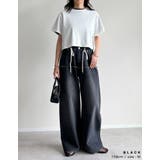 コットンデニムロープベルト付きワイドバレルレッグカーブパンツ | Re:EDIT | 詳細画像9