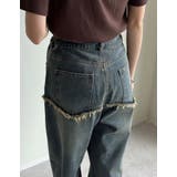 コットンデニムロープベルト付きワイドバレルレッグカーブパンツ | Re:EDIT | 詳細画像24