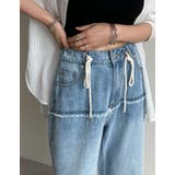 コットンデニムロープベルト付きワイドバレルレッグカーブパンツ | Re:EDIT | 詳細画像26