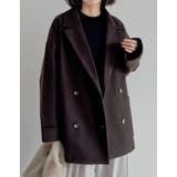 ブラウン(505) | フェイクウールルーズシルエットダブルテーラードジャケット | Re:EDIT