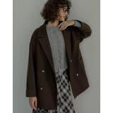 フェイクウールルーズシルエットダブルテーラードジャケット | Re:EDIT | 詳細画像3