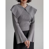 無地グレー(503) | ビッグカラーフレアスリーブ配色or無地リブニットプルオーバー | Re:EDIT