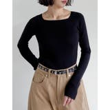 [新色追加][2025AW COLLECTION]スクエアネックリブニットトップ… | Re:EDIT | 詳細画像2 