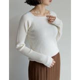 [新色追加][2025AW COLLECTION]スクエアネックリブニットトップ… | Re:EDIT | 詳細画像13 