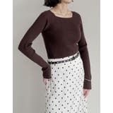 [新色追加][2025AW COLLECTION]スクエアネックリブニットトップ… | Re:EDIT | 詳細画像15 