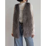 モカ(605) | フェイクファーベスト | Re:EDIT