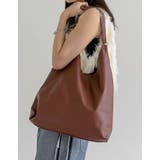 ブラウン(505) | フェイクレザーVカットトートバッグ | Re:EDIT