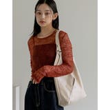 フェイクレザーVカットトートバッグ | Re:EDIT | 詳細画像12