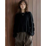 ブラック(501) | [2025AW COLLECTION]ギャザーニットトップス | Re:EDIT