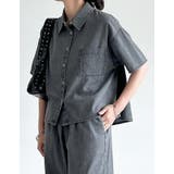 [接触冷感]冷感デニムクロップド半袖シャツ | Re:EDIT | 詳細画像22 