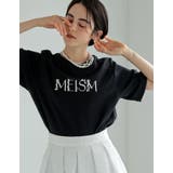 ブラック(501) | スムース刺繍ロゴエンブロイダリ―パールTシャツ | Re:EDIT