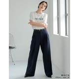 スムース刺繍ロゴエンブロイダリ―パールTシャツ | Re:EDIT | 詳細画像14