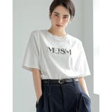 スムース刺繍ロゴエンブロイダリ―パールTシャツ | Re:EDIT | 詳細画像4