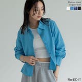 無地orチェック柄クロップドシャツ | Re:EDIT | 詳細画像1