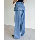 [低身長/高身長サイズ有]コットンデニムスカートレイヤードライクパンツ | Re:EDIT | 詳細画像23 