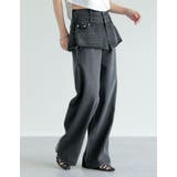 [低身長/高身長サイズ有]コットンデニムスカートレイヤードライクパンツ | Re:EDIT | 詳細画像26 