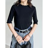 ブラック(501) | ワイドリブカットソーメロー半袖Tシャツ | Re:EDIT