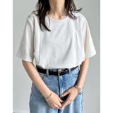 [接触冷感][イージーケア]ライトダンボール切り替え半袖トップス | Re:EDIT | 詳細画像3 