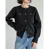 ブラック(501) | 金釦スポンジニットカーディガン | Re:EDIT