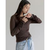 ブラウン(505) | フラッフィシアー袖ギャザートップス | Re:EDIT