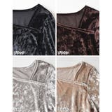 クラッシュベロアアシンメトリーネック長袖トップス | Re:EDIT | 詳細画像19 