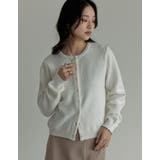 ホワイト(502) | [2025AW COLLECTION]配色アルパカタッチニットカーディガン | Re:EDIT