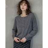 チャコール×ラベンダー(703) | [2025AW COLLECTION]配色アルパカタッチニットカーディガン | Re:EDIT