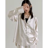 アイボリー(604) | サテンジャケット風シャツ | Re:EDIT