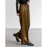 ブラウン(505) | サテンサイドラインドロストパンツ | Re:EDIT