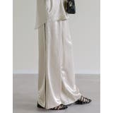 サテンサイドラインドロストパンツ | Re:EDIT | 詳細画像12 