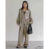 サテンサイドラインドロストパンツ | Re:EDIT | 詳細画像14 