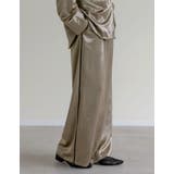 サテンサイドラインドロストパンツ | Re:EDIT | 詳細画像15 