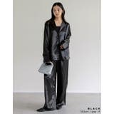 サテンサイドラインドロストパンツ | Re:EDIT | 詳細画像8 