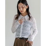 ストレッチレースポロカラー前開きトップス | Re:EDIT | 詳細画像13