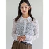 ストレッチレースポロカラー前開きトップス | Re:EDIT | 詳細画像14